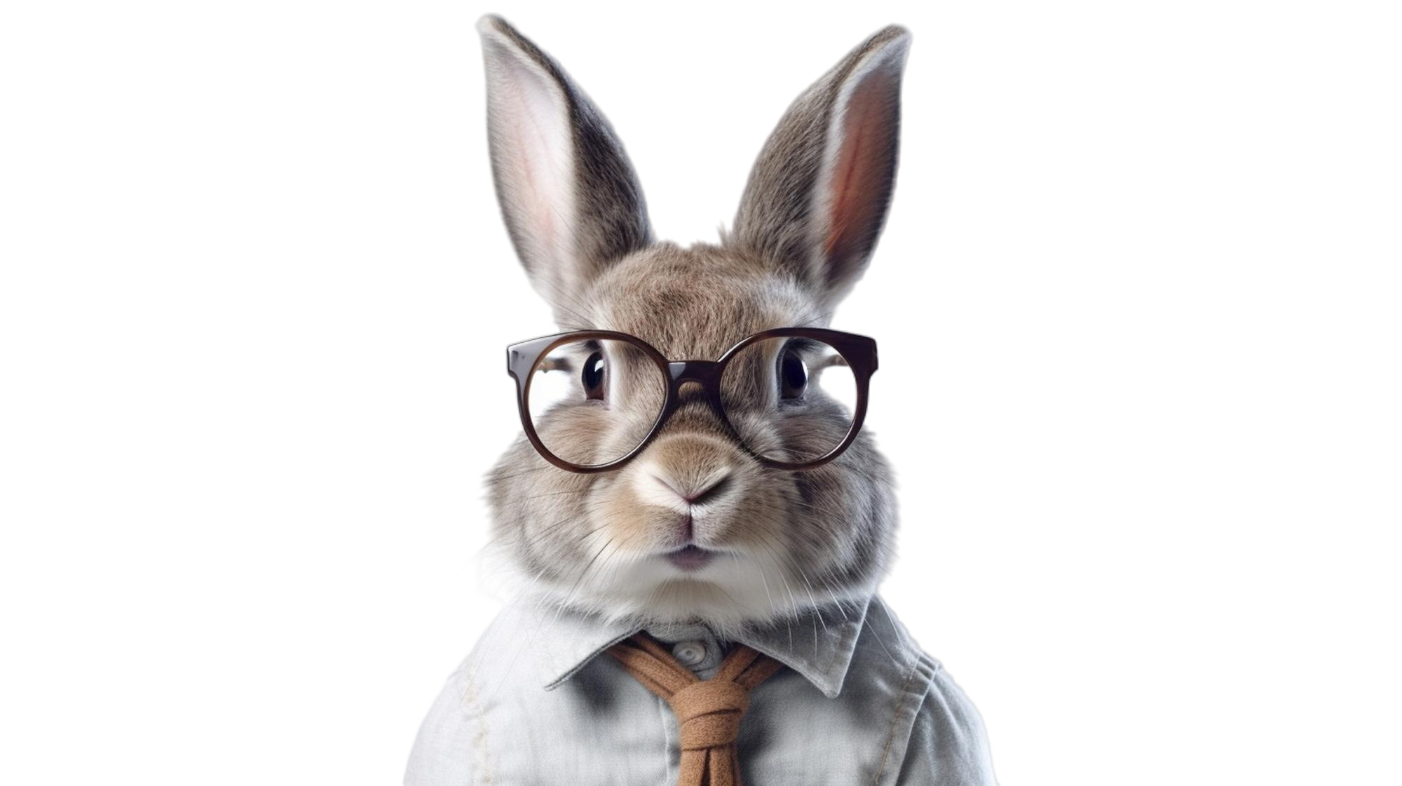 Rabbit wearing glasses