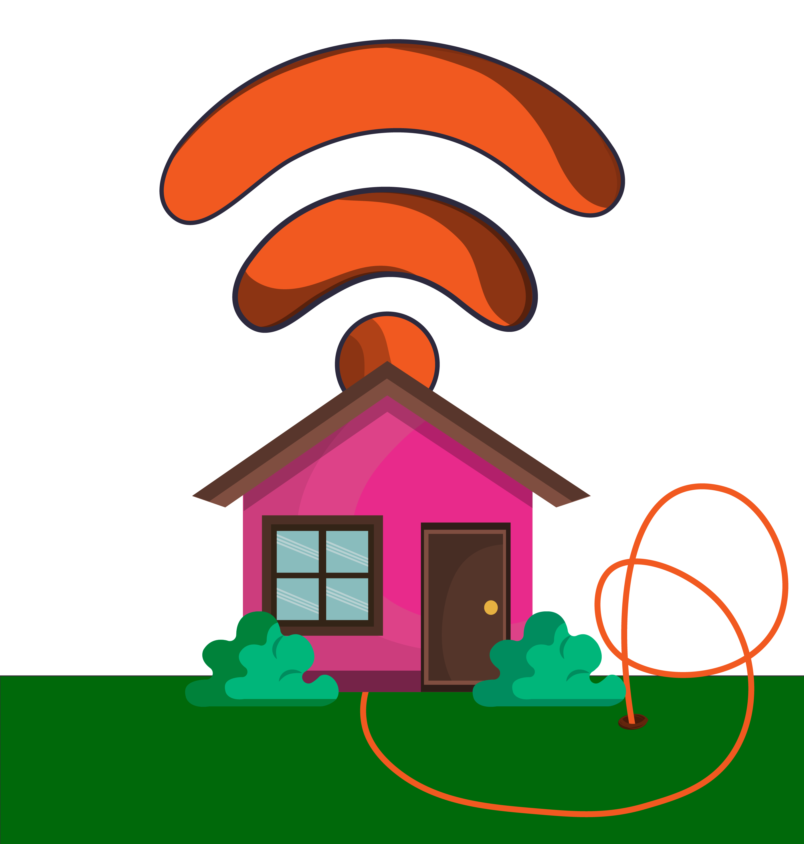 Home connected with copper line.