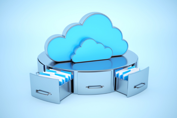 Image of 2 clouds sat upon 3 cabinets full of files